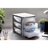 Bama Big Hobby Ladesysteem Met 3 Laden 30X30X40 Cm Zilver/Wit
