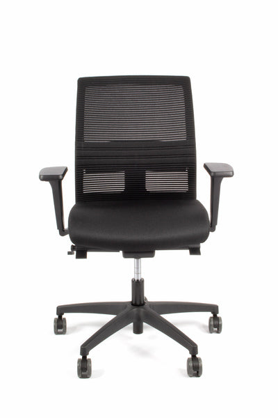 Linea Fabbrica Omnia 02 Zwart/Zwart Bureaustoel Met 3D Armleuning