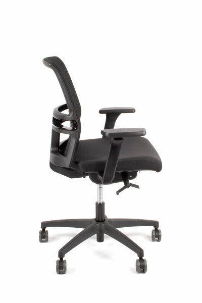 Linea Fabbrica Omnia 02 Zwart/Zwart Bureaustoel Met 3D Armleuning