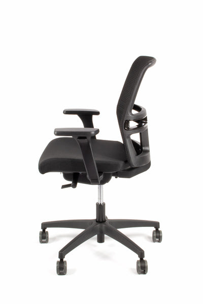 Linea Fabbrica Omnia 02 Zwart/Zwart Bureaustoel Met 3D Armleuning