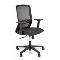 Linea Fabbrica Tekna 01 Zwart/Zwart Bureaustoel Met 2D Armleuning