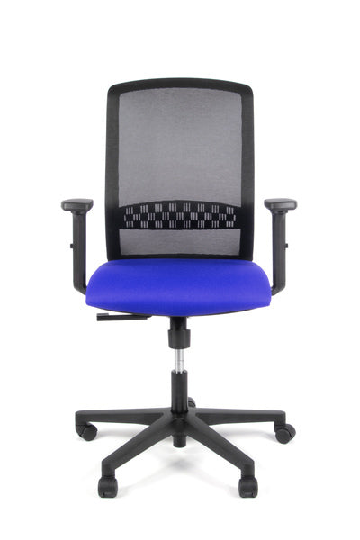 Linea Fabbrica Tekna 01 Zwart/Blauw Bureaustoel Met 2D Armleuning