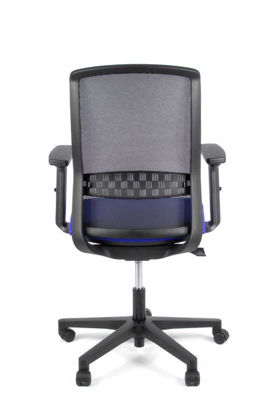 Linea Fabbrica Tekna 01 Zwart/Blauw Bureaustoel Met 2D Armleuning