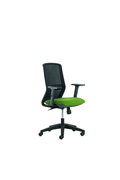 Geen Merk Lf-2011603 Bureaustoel Linea Tekna 01 Zwart/Groen Met 2D Armleuning