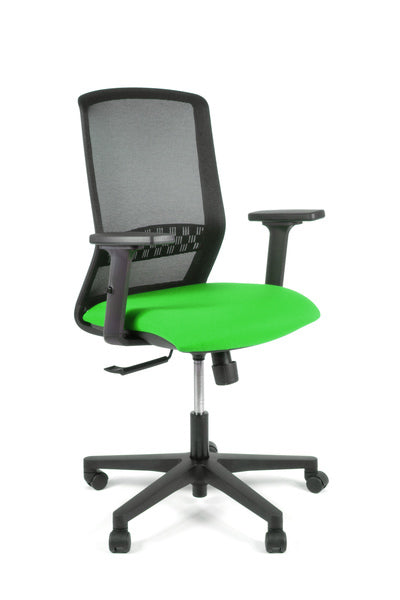 Geen Merk Lf-2011603 Bureaustoel Linea Tekna 01 Zwart/Groen Met 2D Armleuning