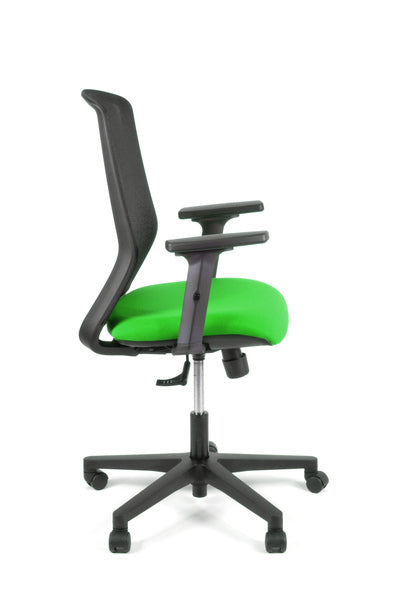 Geen Merk Lf-2011603 Bureaustoel Linea Tekna 01 Zwart/Groen Met 2D Armleuning