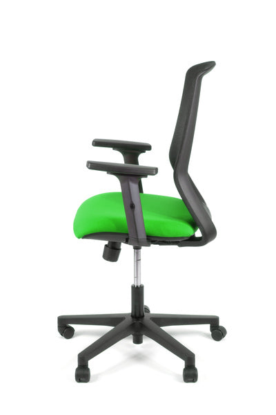 Geen Merk Lf-2011603 Bureaustoel Linea Tekna 01 Zwart/Groen Met 2D Armleuning