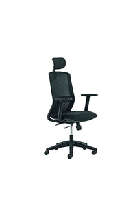 Geen Merk Lf-2012005 Bureaustoel Linea Tekna 01/Pt Zwart/Zwart Met 3D Armleuning En Hoofdsteun