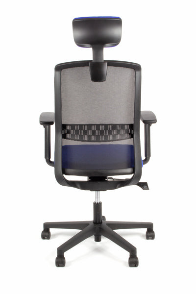 Geen Merk Lf-2012405 Bureaustoel Linea Tekna 01/Pt Zwart/Blauw Met 3D Armleuning En Hoofdsteun