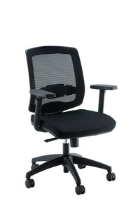 Linea Fabbrica New Malice 01 Zwart/Zwart Bureaustoel Met 1D Armleuning