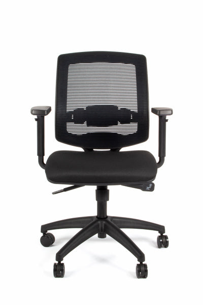 Linea Fabbrica New Malice 01 Zwart/Zwart Bureaustoel Met 1D Armleuning