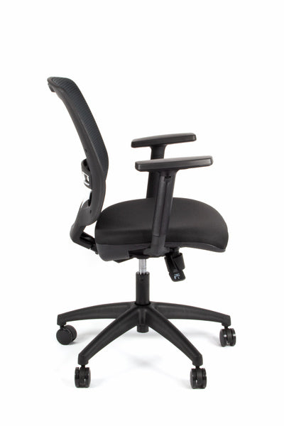 Linea Fabbrica New Malice 01 Zwart/Zwart Bureaustoel Met 1D Armleuning