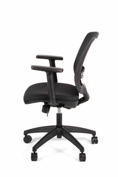 Linea Fabbrica New Malice 01 Zwart/Zwart Bureaustoel Met 1D Armleuning