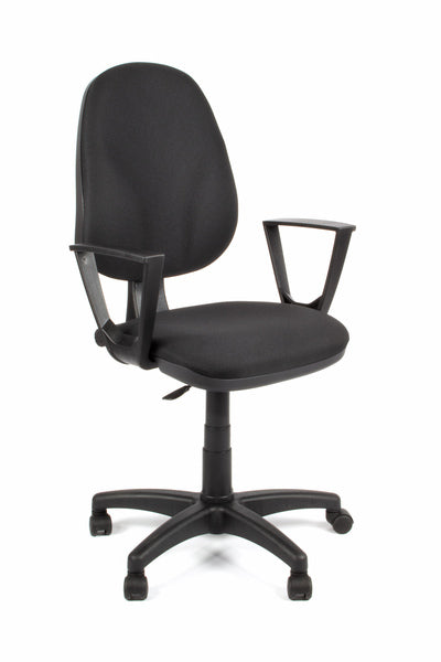 Linea Fabbrica Tiger 01 Zwart/Zwart Bureaustoel Met Armleuning
