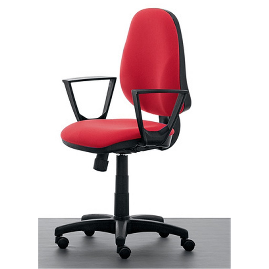 Linea Fabbrica Tiger 01 Rood/Rood Bureaustoel Met Armleuning