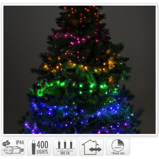 Ceruzo Clusterverlichting Multikleuren Mix - 8M - 400 Led