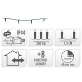 Kerstverlichting 40 Led- 3M - Rood - Timer - Lichtfuncties - Geheugen - Buiten
