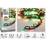 Kerstverlichting 80 Led- 6M - Three Tone Traditional - Timer - Lichtfuncties - Geheugen - Buiten