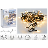 Kerstverlichting 120 Led- 9M - Extra Warm Wit - Timer - Lichtfuncties - Geheugen - Buiten