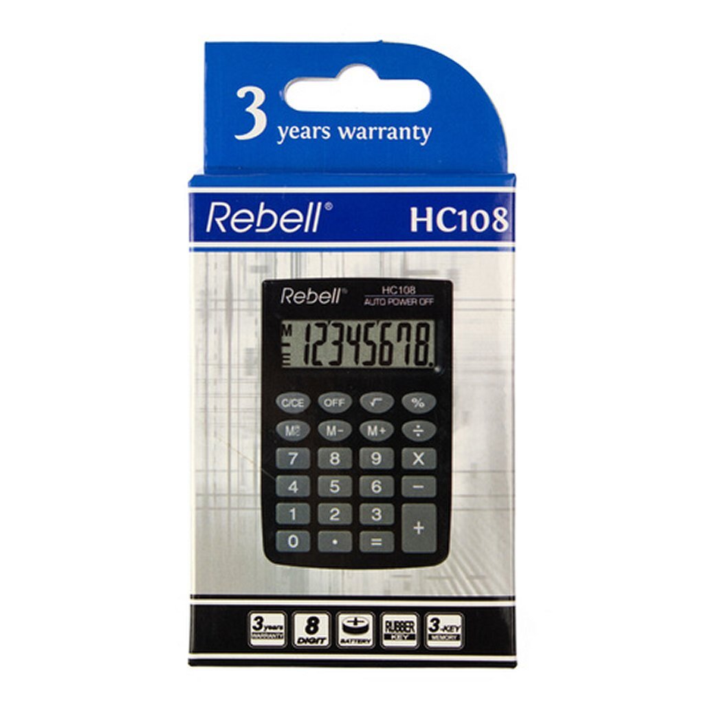 Rebell Re-Hc108-Bx Calculator Hc108 Zwart