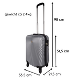 Ceruzo Handbagage Koffer - 51.5 Cm - Grijs