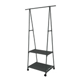 Ceruzo Kledingrek Met Leggers - Metaal - Verrijdbaar - Zwart - 85X42X160 Cm