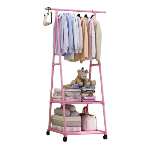 Ceruzo Kledingrek Met Leggers - Metaal - Verrijdbaar - Pink - 85X42X160 Cm