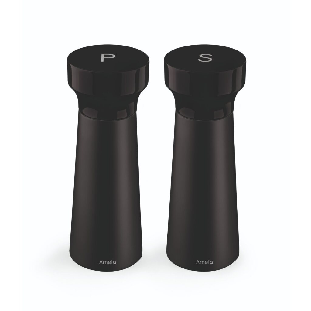 Amefa Houten Peper-Zout Molen Set 15 Cm 2 Stuks Zwart