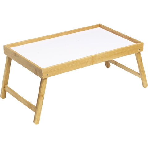 Overige Merken Bamboe Inklapbaar Dienblad 50X30 Cm Bruin/Wit