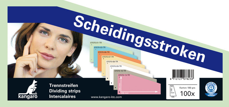 Kangaro 07070-01-Tr Scheidingsstrook 2-Gaats Trapezium 180Gr Rc Groen