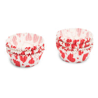 Patisse Papieren Cupcake Bakjes Hartjes 5 Cm 200 Stuks Wit/Rood