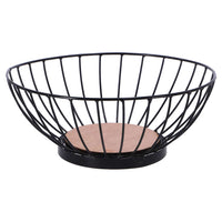 Overige Merken Metalen Fruitschaal 28 Cm Zwart/Hout