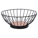 Overige Merken Metalen Fruitschaal 28 Cm Zwart/Hout