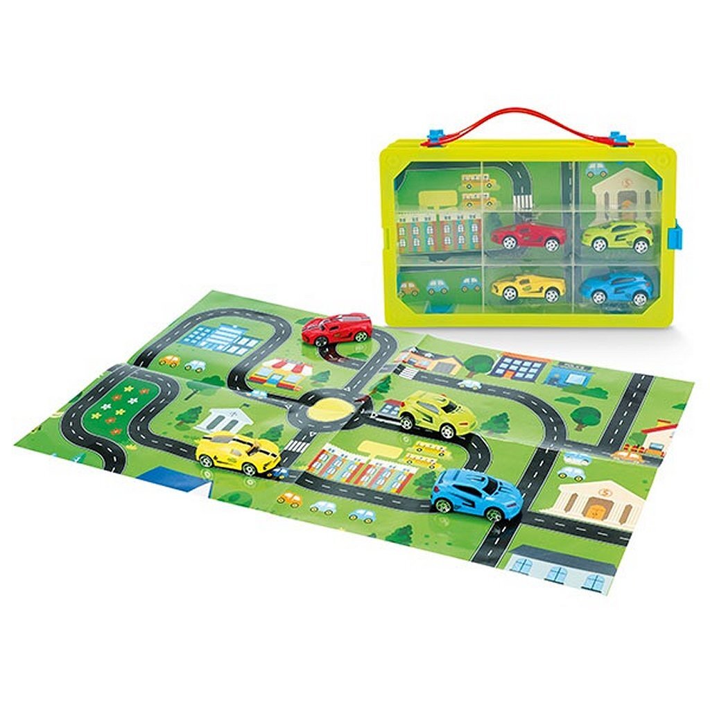 Turbo Racers Verzamelkoffer + 4 Auto'S + Speelposter