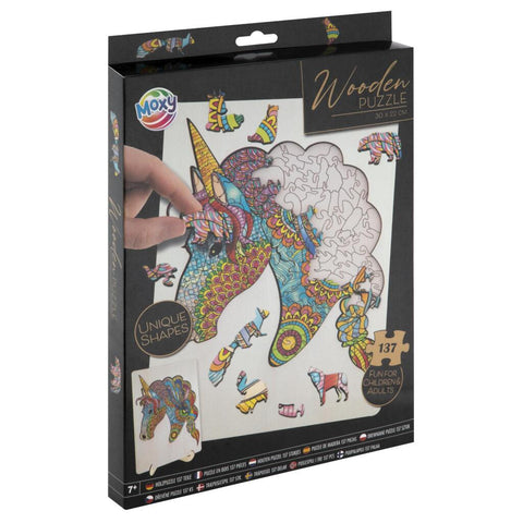 Overige Merken Moxy Houten Puzzel Eenhoorn 137 Stukjes