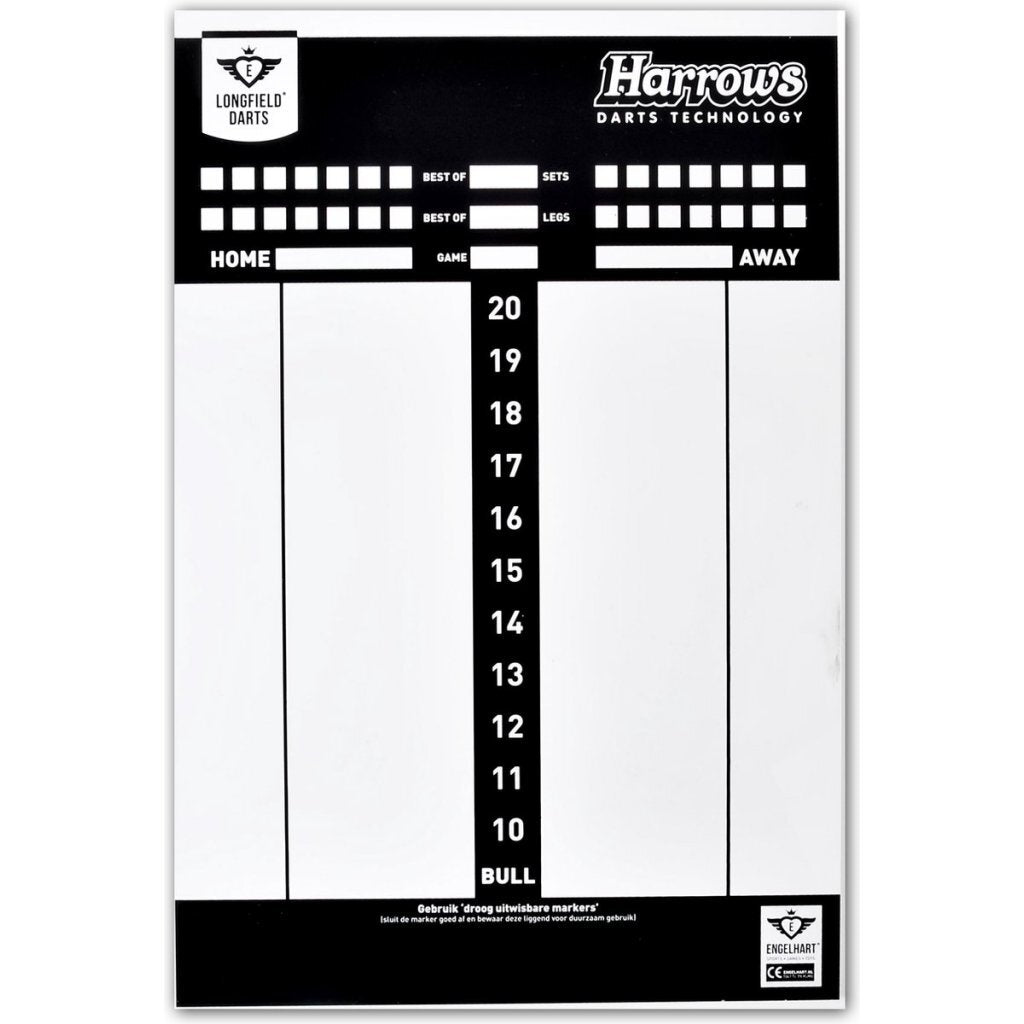 Longfield Harrows Dart Scorebord Whiteboard