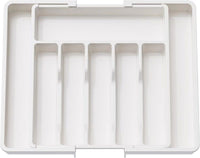 Verstelbare Bestekbak - Uitschuifbaar Naar 8 Vaks - 33-57 X 38 X 5.5 Cm - Wit