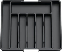 Verstelbare Bestekbak - Uitschuifbaar Naar 8 Vaks - 33-57 X 38 X 5.5 Cm - Zwart