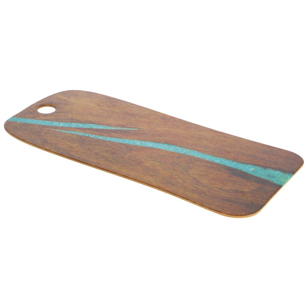 Cheforward Serveerplank 53X20 Cm Turquoise/Kersenhout-Look