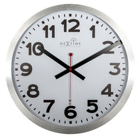 Nextime Ne-3999Arrc Wandklok Dia. 35 Cm, Aluminium, Wit, 'Station' Radio Controlled (Dcf)