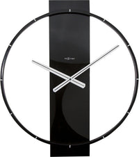 Nextime Ne-3195Zw Wandklok 50.8X58.2X4.3, Hout/Steel, Zwart