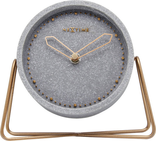 Nextime Ne-5204Gs Tafelklok 17.5X15.5X5 Cm, Polyresin, Grijs