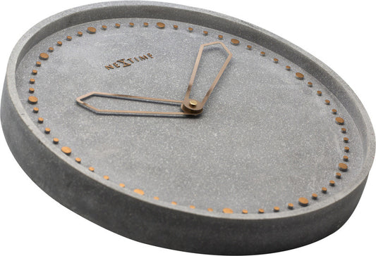 Nextime Ne-3197Gs Wandklok Dia. 35 Cm, Polyresin, Grijs