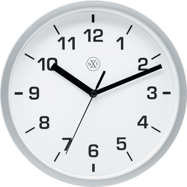Nextime Nx-7321Zi Wandklok Nxt Diameter 20Cm Kunststof Zilver, Witte Wijzerplaat