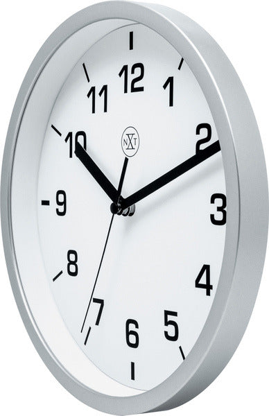 Nextime Nx-7321Zi Wandklok Nxt Diameter 20Cm Kunststof Zilver, Witte Wijzerplaat