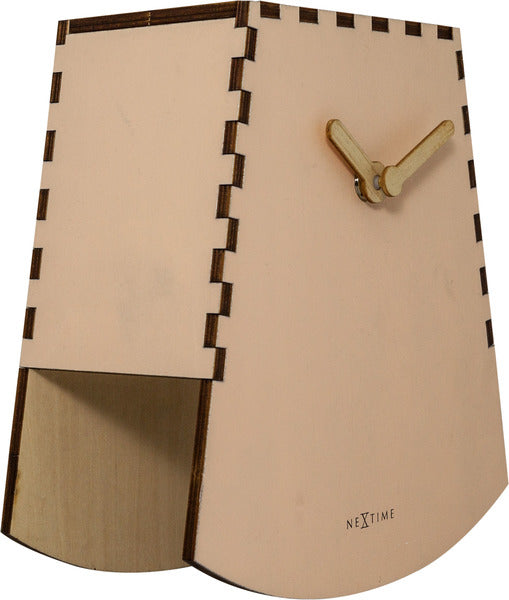 Nextime Ne-5207Rz Tafelklok Rocky 19.5X18X8.8 Cm Hout Zalm