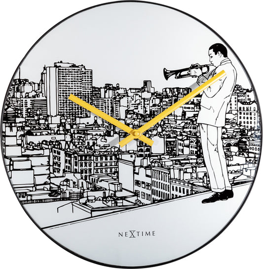 Nextime Ne-8191 Wandklok Trumpet City Ø 40 Cm