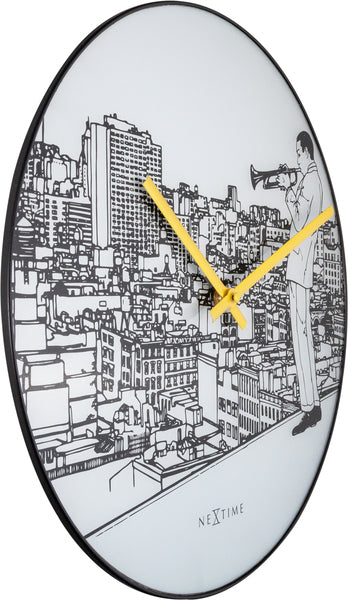 Nextime Ne-8191 Wandklok Trumpet City Ø 40 Cm