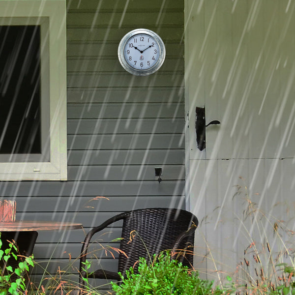 Nextime Ne-4301Ga Buitenwandklok Poppy 22 Cm Metaal/Gegalvaniseerd