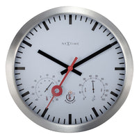 Nextime Ne-4307St Buitenweerstationklok 35Cm Aluminium-Wit Clematis